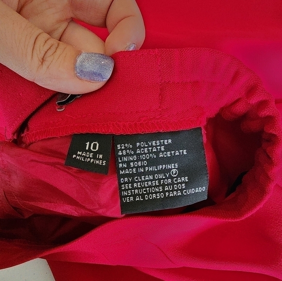 Vintage Kasper & Company ASL Red women's Skirt Size 10. - Picture 6 of 7